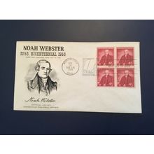 ICOLLECTZONE US 1121 Block Noah Webster FDC First Day Covers (E100)