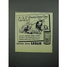 1946 Leslie Salt Ad - Germanic Tribes Furious Wars