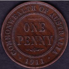 1911 Australia 1 Penny coin