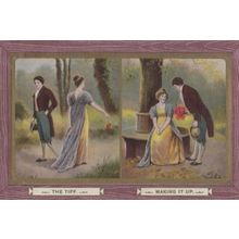 The Tiff Making It Up Lovers Quarrel Antique Postcard