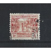 Burma.SG103 1a Bell,Mingun Pagoda (Red).Fine Used.Jul25g