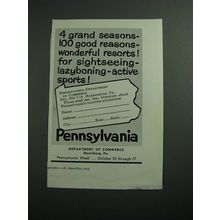 1954 Pennsylvania Department of Commerce Ad - 4 Grand Seasons