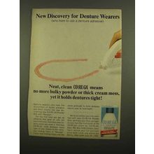 1965 Co-Re-Ga Denture Adhesive Ad - New Discovery