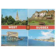 multiview, WEST SUSSEX , unused vintage postcard =