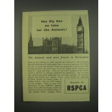 1949 RSPCA Royal Society for the Prevention of Cruelty to Animals Ad - Big Ben