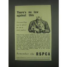 1949 RSPCA Royal Society for the Prevention of Cruelty to Animals Ad - No Law