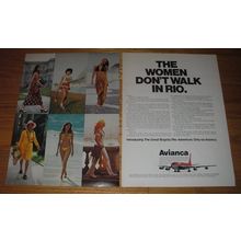 1974 Avianca Airlines Ad - The women don't walk in Rio