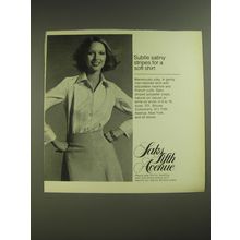 1974 Saks Fifth Avenue Blouse Ad - Subtle satiny stripes for a soft shirt