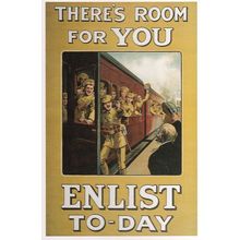There's Room For You Enlist Today WW1 Train Army Poster Postcard