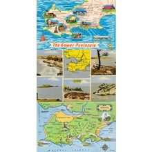 Gower Peninsula Wales Rare 1970s Map Friths 3x Postcard