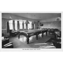 Rhos Priory Billiard Snooker Room Conwy Wales Old RPC Postcard