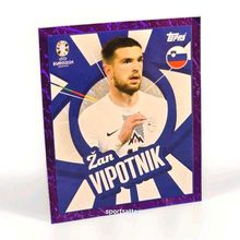 TOPPS UEFA EURO 2024 STICKER PURPLE PARALLEL ZAN VIPOTNIK SLOVENIE # SVN PTW