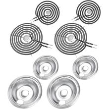 GE Drip Pans and Stove Burner Element Unit Set, Perfectly Fit WB30M1 & WB30M2 -R