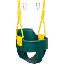 Premium High Back Full Bucket Toddler Swing Seat with Finger Grip, Plastic Coate