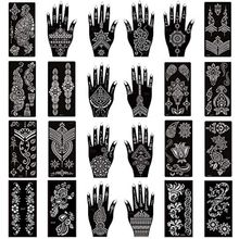 Xmasir Pack of 24 Sheets Henna Tattoo Stencil Kit/Temporary Tattoo Templates