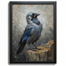Jackdaw Bird Wall Art Print Animal Vintage Bird Print Jackdaw Picture Wall Print