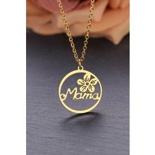 Gold Special Gift Floral Mama Letter Necklace
