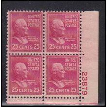 829 25c William McKinley Average Plus MDG Plt/4 LR 23879 KA9544