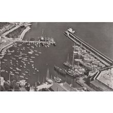 Fishing Boats at Port De La Sante Boat Trips Advertising Italian Aerial Postcard