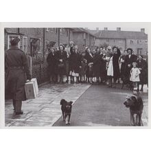 WW2 Military War Soldier Returns Council Estate Street Celebrations Postcard