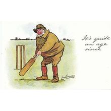 Lance Thackeray Its Quite An Age Since 1970s Cricket Comic Humour Postcard