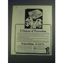 1925 3-in-One Oil Ad - 3 Ounces of Prevention