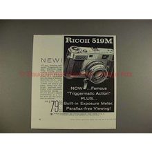 1960 Ricoh 519M Camera Ad - Famous Triggermatic Action!