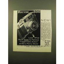 1960 Ricoh 500 Camera Ad - Triggermatic Action