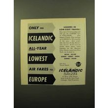 1961 Icelandic Airlines Ad - Only on Icelandic