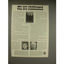 1963 Challenge to Americans Ad w/ Kennedy, Eisenhower