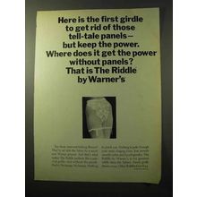 1964 Warner's The Riddle Girdle Ad - Get Rid of Panels