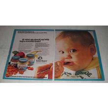 1980 Gerber Strained Baby Food Ad - At What Age