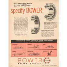 BOWER ROLLER BEARING COMPANY 1957 specify tapered straight vintage ad