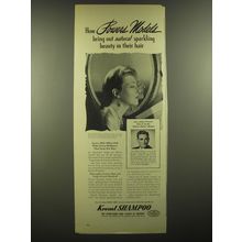 1945 Kreml Shampoo Ad - How Powers Models bring out natural sparkling beauty