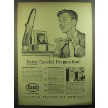 1946 Esso Colonial Beacon Oil Company Ad - Extra careful preparation