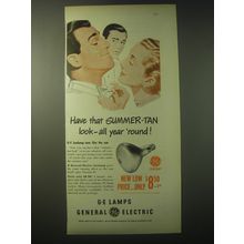 1948 General Electric G-E Sunlamp Ad - Have that summer-tan look - all year