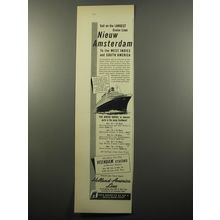 1950 Holland-America Line Cruise Ad - Sail on the largest cruise liner