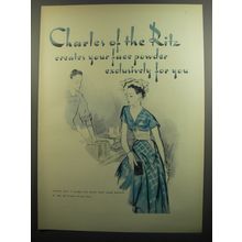1952 Charles of the Ritz Face Powder Ad - Creates your face powder