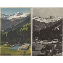 Adelboden Swimming Pool 2x Old Switzerland Postcard s