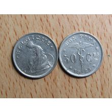 Belgium 1923 50 Centime Belgique (French Text) Coin