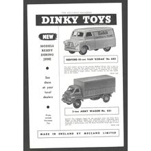 DINKY TOYS by MECCANO #480 & #621 :- Original Vintage 1954 Magazine Advert