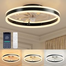 ULG Low Profile Ceiling Fans with Lights and Remote, 19.7 Inch Flush Mount Morde