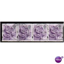 ENGLAND STRIP OF 4 X 68P 'TUDOR ROSE' (EN16) FINE USED (EBID1488)