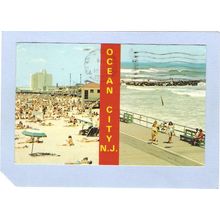 New Jersey Ocean City Left View Famous Bathing BeachRight View Ocean & Boa~555