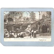 New York Coney Island Amusement Park Postcard Luna Park Helter Skelter Sli~435