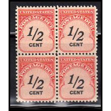 J88 1/2c Postage Due Fine MNH Blk/4 O7054