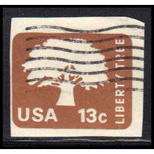 Used U576 13c Liberty Tree Fine Cut Square Z2932