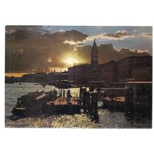 SUNSET IN ST MARK BASIN, Venice, Italy unused postcard =