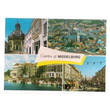 MULTIVIEW, MIDDELBURG, NETHERLANDS unused vintage postcard =