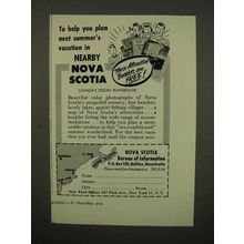 1954 Nova Scotia Canada Tourism Ad - Help You Plan